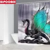 Shower Curtains High Quality Flying Dragon Print Bath Funny Curtain Waterproof Polyester Fabric Bathtub Screens Bathroom Decor