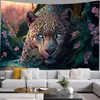 Arazzi Animale Tigre Arazzo Leopardo con fiori Appeso a parete Farfalla Boemia Estetica Decorazione della stanza Coperta Decorazione della camera da letto di casa