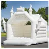 wholesale 4x4m 13.2ft White Bounce House Inflatable full PVC jumping Bouncy Castle bouncer castles moonwalk jumper with blower For Wedding events party,free ship -1