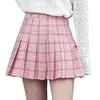 Женская повседневная клетчатая юбка для девочек с высокой талией, плиссированная трапециевидная модная модная юбка с шортами внутри, 240131