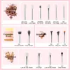 Jessup Professional Makeup Brushes Set 15pcs 메이크업 브러시 펄 화이트 실버 도구 키트 아이 라이너 셰이더 자연 합성 헤어 240124