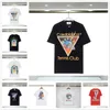 Casablanca T -Shirt Grafik Tee Designer Hemd Crew Hals atmungsable Anti -Schrumpf -Baumwollbrief Druck Cartoon Geometrisch lässiges Casablanc -Hemd Casa Blanca Frauen