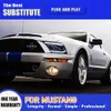 Head Lamp för Ford Mustang LED-strålkastarenhet 05-09 High Beam Angel Eye Projector Lens Streamer Turn Signal Daytime Running Light