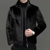 Mens Designer vinter förtjockad xuelan diao dubbelsidig bärbar ungdom high end trendig fleece big coat mode 0m2z