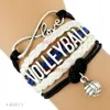 Chaîne à la mode Infinity Love volley-ball Fans de sport cadeau bijoux livraison directe cadeau de noël hommes Bracelets pour femme L24