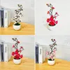 Decorative Flowers Bonsai Silk Plum Blossoms Artificial Plant Fake Pot Flores Sakura Tree Branches Home Room Decoration