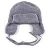 Knitted wool Warm Trapper Hat winter Women hats Russian bomber Hat Fake fur Casual ear flaps bomber caps for womens bone 240127