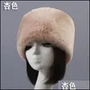 Beanie/Skull Caps Dark Green Flat Roof Fluffy Snow New Year Winter P Thick Fur Hat Faux Fox Furry Cap Head Warmer Outdoor Hats Women G Dhrmb