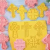 Baking Tools 8pcs Communion Baptism Confirmation Cookie Cutter Set Holy Cross Fancy Fondant Stamp Cupcake Topper Cake Decorating