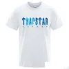 Herr t-shirts Trapstar London undervattens blå tryckt t skjortor män sommar andas casual kort ärm gata överdimensionerad bomullsmärke dho2h