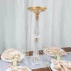 Pilar de cristal acrílico dourado/transparente, 40cm a 120cm, suporte de vela, peça central de mesa, tigela de flores de casamento, pedestal 409