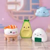 Action Toy Figures Cute Avocado Food Ornament For Kids Children Baby Garden kitten Ornament Gift Room Decoration Toy Miniature Figurines Home Decor