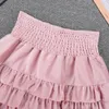 Skirts 2024 Spring Summer Slim Girl Mini Skirt VD4384 Sexy Black Pink Apricot Cake Short Cute Ruffles