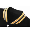 Tendência americana costura uniforme de beisebol juventude bordado jaqueta solta para homens carta listrado colarinho à prova de vento roupa de casal 240130