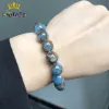 Pärlor Lake Blue Cloisonne Round Stone Pärlor Naturliga distanspärlor för smycken som tillverkar DIY -armband Ear Studs Tillbehör 15 '' 6/8/10mm