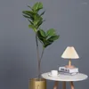 Decorative Flowers 100cm/132cm Artificial Ficus Large Tropical Plants Fake Fig Tree Plastic Fiddle Leafs Faux Branch For Garden Home Decor