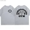 Men's T-Shirts Summer Gym T-Shirts 100 Cotton Oversized Womens T Shirt Graphic Print Sporty Men Tee High Quality Mens Clothes Free Shipping Q240201