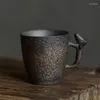 Muggar antik retro stoare järnglasyr kreativt keramiskt handtag kaffemugg roliga koppar modern design söt kopp kawaii