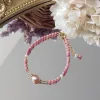 Bangles Lii Ji Rhodonite 2mm/3mm Freshwater Pearl Natural Stone 14K Gold Filled Bracelet Handmade Bohe Fashion Jewelry For Female