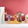 Vases Creative Mushroom Glass Vase Aromatherapy Bottle Plant Hydroponic Flower Arrangement Decorative Household Cute Table Art Crafts