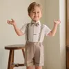 Baby Jongens Zomer Luxe Pograph Jurk School Kids Beaufitul Verjaardag Pak Kinderen Formele Bruiloft Prestaties Tuxedo Wear 240119