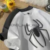 Men's T-Shirts Pure Cotton American Street Spider Short Sleeved T-shirt for Men and Women Loose and Versatile Summer Couple Half Sleeved TopH2421