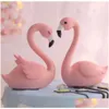 Cake Tools Pink Flamingo Cake Topper Decor For Birthday Wedding Anniversary Led Flashing Glowing Night Light Hen Xmas Party Decoration Dhrff