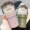 Thermoses TYESO Stainless Steel Double-layer Coffee Cup Cold And Hot Car Mug Vacuum Flask Travel Thermos Bottle Portable Car Water Bottle