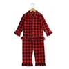 Pyjamas Großhandel Babykleidung Tartan Flanell Kleinkind-Sets passende Familie Kinder Jungen Mädchen Weihnachtspyjamas 221129 Drop Delivery Mate Dhgku