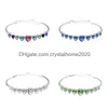 Bangle BN-00068 2023 Bracelets de manchette en cristal de coeur Sier plaqué bijoux pour femmes bracelet délicat livraison directe personnalisée Dhx0E