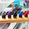 Keychains Lanyards Cute Bear Keychain With Strap The Best Car Key Keyring Animal Bag Backpack Key Chain Charm Pendant Accessory Gift For Friend Q240201