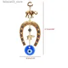 Porte-clés longes Trkiye oeil bleu fer à cheval éléphant pendentif mauvais œil porte-bonheur décoration murale décoration bénédiction décoration de la maison Q240201