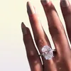 2020 NYA 925 SOLID Sterling Silver Rose Gold Big Oval Diamond Rings for Women Wedding Engagement Finger Jewelry Personalized9561893189215