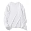 Spring Autumn Casual Long Sleeve T-shirts Män kvinnor Solid Cotton O-Neck Topps Black White Basic Tees Plus Size 4XL Pullovers 240125