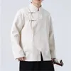 Vêtements ethniques Spring 2024 Release Top de style chinois pour hommes Costume Tang Mens Jacquard Ice Soie Veste Hanfu Haut de gamme Cardigan Manteau