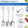 Spoons 18 Pieces Shovel Spoon Fork Coffee Handle Dessert Ice Cream Shape Fruit