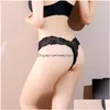 Gom's G-Strings Women v Shape Floral Lace G String Banties Low Rise Loome Lellows Woman Thongs T Back Will and Sandy dhikl