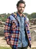 Winter Jacket Men Fleece Warm Jacket Shirts Coat Pure Cotton Plaid Hooded Jackets Coats Single Breasted chaquetas hombre M-XXXL 240124