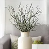 Decorative Flowers Wreaths Artificial Plastic Branch Darkness Witch Diy Antler Headband Accessories Horns Fake Tree Bifurcated White C Oth8N