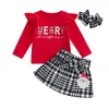 Kledingsets Mababy 1-5Y Kerst Baby Peuter Kid Baby Meisje Kleding Kerst Kostuum Outfits Ruche Lange Mouwen Tops Rok Hoofdband D05