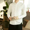 Chemises décontractées pour hommes Style chinois Automne Boutonné Chemise à manches longues surdimensionnée pour et vêtements anciens polyvalents