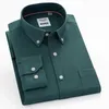 Chemises décontractées pour hommes Coton Hommes Solid Business Chemise à carreaux à manches longues Homme rayé boutonné Loisirs Coupe régulière avec poche