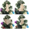 Christmas Decorations 6PCS European Vintage Wooden Pendant Ornaments Tree Hanging DIY Wood Crafts