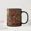 Canecas Caneca de café Leitura Literária Motivacional Novidade Biblioteca Estante Bookworm Livro Amante Leitor de Família