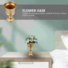 Vases Clear Glass Flowers Flowerpot Floral Desktop Ornament Arranging Dried Household White Office