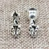 Piedras preciosas sueltas, 4 piezas de plata de ley 925, cuentas de doble campana Dorje, busshismo budista para collar de pulsera