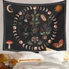 Tapestries Moon Phase Tapestry Wall Hanging Botanical Celestial Floral Hippie Flower Carpets Dorm Decor Starry SkyCarpet