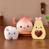 Action Toy Figures Cute Avocado Food Ornament For Kids Children Baby Garden kitten Ornament Gift Room Decoration Toy Miniature Figurines Home Decor