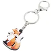 Keychains Bonsny Acrylic Anime Cartoon Elegant Fox Key Chains Keyring For Women Girl Bag Purse Car Ladies Pendant Wallet Charms GIFT