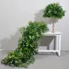 Green Plant Leaf Artificial Flower Row Arrangement Table Flowers Strip Runner Wedding Backdrop Deco Party Floral Tableball 240127